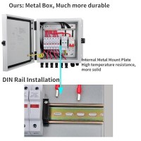 Powgrow Pv Combiner Box 6 String Solar Combiner Box With 15A Rated Current Fuse Surge Protective Device And 63A Air Circuit Br