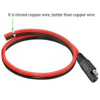 Dstfuy 10Awg Sae Connector Sae Extension Cable Solar Panel Sae Plug With 1Ft 2Pin Sae Quick Connector For Tender Motorcycle Cars