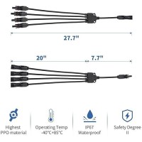 Ansxiy Solar Y Branch Connectors 1 To 4 Solar Panel Parallel Connectors Solar Panel Adapter Cable Tool Kit Mffff And Fmmmm