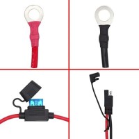 Billion Wealth 10 Awg 2Ft Sae To O Ring Connecters Extension Cord Cable Connector Compatible With Battery Charger/Maintainer