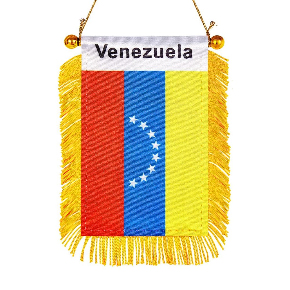 Wxtwk 3 X 5 Inch Venezuela Flag Venezuelan Window Hanging Flag Small Mini Car Flags Banners Rearview Mirror Decoration With Suct