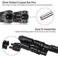 Paekq Solar Panel Connectors T Branch Connectors Cable Splitter Coupler 1 Male To 3 Female And 1 Female To 3 Male Ip67 Waterproo