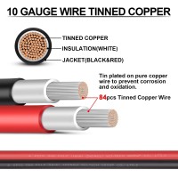 Igreely 10 Gauge Wire Tinned Copper Tray Cable Connect Charge Controller And Battery For Solar Panel Mppt Rv Automotive Marine