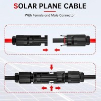 Electop 10Awg Solar Panel Connector Cable Solar Connecter To O Ring Solar Panel Adaptor Cable With Male And Female Connector Fo