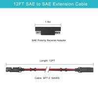 Sae To Sae Extension Cable 16Awg 12Ft Sae Cable Battery Charger Extension Cord Heavy Duty 16Awg Quick Disconnect Sae 2Pin Conn