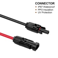 Geosiry 20Ft 10Awg Solar Panel Extension Cable With Female And Male Connectors Solar Extension Cable With Pair Of Connectors Fo