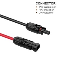 Geosiry 6Ft 10Awg Solar Panel Extension Cable With Female And Male Connectors Solar Panel Cable With Pair Of Connectors For Sol