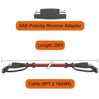 Oymsae 12Feet Sae To Sae Extension Cable Quick Disconnect Connector 16Awg For Automotive Solar Panel Extension Cable Plug12Ft