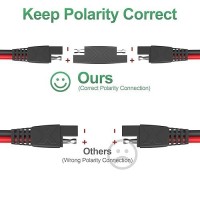 Oymsae 12Feet Sae To Sae Extension Cable Quick Disconnect Connector 16Awg For Automotive Solar Panel Extension Cable Plug12Ft