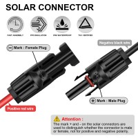 Shirbly Solar Panel Extension Cable 15Ft 10Awg6Mm