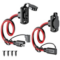 Depvko 2Pcs Sae Quick Connector Harness 1Ft 12Awg Sae Adapter Male Plug To Female Socket Cable Waterproof Sae Extension Cord F