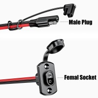 Depvko 2Pcs Sae Quick Connector Harness 1Ft 12Awg Sae Adapter Male Plug To Female Socket Cable Waterproof Sae Extension Cord F