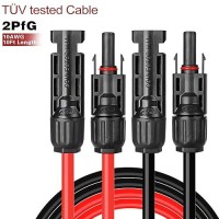 Beidelt Solar Cables 60 Feet 10Awg Solar Extension Cable With Female And Male Connector Solar Panel Cable Wire Solar Panel Adaptor Kit Tool (60Ft Red + 60Ft Black)