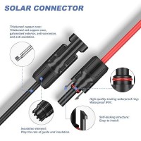 Sunsul 20 Feet 10Awg(6Mm) Solar Panel Wire  10 Gauge 20Ft Black & 20Ft Red Tinned Copper Extension Cable Kits With Female And Male Connector For Rv Home Boat And Any Other Off-Grid Applications