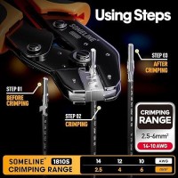 Someline Solar Connector Crimping Tool Kit 1410 Awg Crimper For Solar Panel Cable Wire With 12 Pairs Solar Connectors And Span