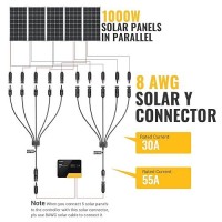 Bougerv Solar Y Connector Solar Panel Parallel Connectors Extra Long 1 To 5 Solar Connector Solar Cable Wire Plug Tool Kit (M/Fffff And F/Mmmmm)