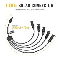 Bougerv Solar Y Connector Solar Panel Parallel Connectors Extra Long 1 To 5 Solar Connector Solar Cable Wire Plug Tool Kit (M/Fffff And F/Mmmmm)