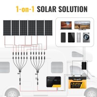 Bougerv Solar Y Connector Solar Panel Parallel Connectors Extra Long 1 To 6 Solar Connector Solar Cable Wire Plug Tool Kit Mff