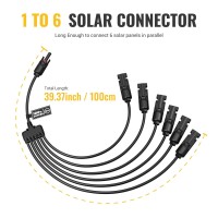 Bougerv Solar Y Connector Solar Panel Parallel Connectors Extra Long 1 To 6 Solar Connector Solar Cable Wire Plug Tool Kit Mff