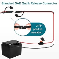 Sae Extension Cable  2Ft 16Awg Sae Battery Connector  Ring Terminal Harness Accessory Cable By Mentbery