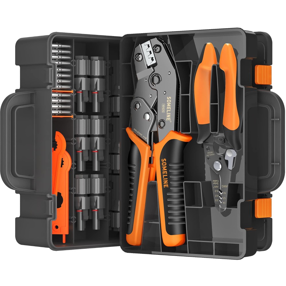 Someline Solar Connector Crimping Tool Kit 1410 Awg Crimper For Solar Panel Cables Tool Kit With 12 Pairs Of Solar Connect