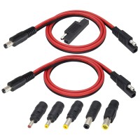 Hcfeng 2Pack Sae To Dc Adapter Cable Sae Plug To Dc 55Mmx21Mm Male Connector Cables With Sae Polarity Reverse Adapter Dc86