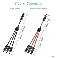 Woodguilin Solar Y Connector Solar Y Branch Parallel Cable Solar 1 To 3 Male Female Connector Adapter 10Awg 45A Waterproof Ip68 40Cm Cable For Solar Panels Solar Cells (Mfff&Fmmm  1 Pair)