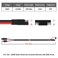 Igreely Solar Panel Connector Cable 10Awg Sae To Male Female Adapter Pv Extension Cable Wire For Rv Solar Panel Dc Power Batte