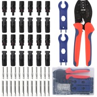 Yxgood Solar Crimping Tool For Solar Panel Cable With 12 Pairs Solar Connectors 1Pcs Solar Crimper 2 Pcs Spanner Wrench Crimp