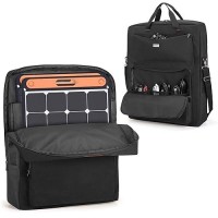 Hodrant Solar Panel Storage Bag Compatible With Jackery Solarsaga 100W 100X 200W  Padded Travel Carrying Case For 2 Battery Panels  Double-Layer Solar Panel Carrier With Shoulder Strap  Patent Design