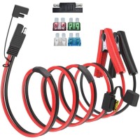 Elfculb 10Awg Sae To Alligator Clips Battery Alligator Clip To Sae Connector Extension Cable 2Pin Quick Disconnect Battery Clamp