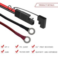 Sae Battery Connector Elfculb 10Awg Sae To O Ring Terminal Harness 2Pin Quick Disconnect Sae Battery Cable For Motorcycle Car W