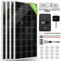 Ecoworthy 400 Watt 12 Volt Premium Solar Panel Kit 4Pcs 100W Solar Panel 40A Mppt Charge Controller Bluetooth Module Mounti