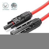 Beidelt 20 Feet 10Awg Solar Extension Cable With Female And Male Connector  Twin Wire Solar Panel Wire Adapter For Home  Shop And Rv Solar Panel Cable(20Ft Red + 20Ft Black)