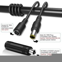 20Ft 14Awg Extension Cable Dc8Mm Extension Cable With Dc7909 To Dc8020 Adapter Connectors Fit For Most Below 200W Solar Panel A