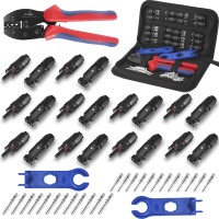 Muyi 47Pcs Solar Panel Replacement Tools Kits 10 Pair Solar Connectors And 2Pcs Spanners Wrench With 1Piece Wire Crimper For 1