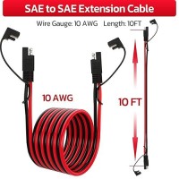 10Awg Sae Extension Cable 10 Gauge Sae To Sae Extension Cord With Two Prong Connectors For Solar Rv Automotive (10Ft)