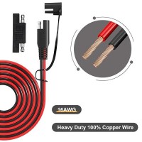 12Ft Sae To Sae Extension Cable Sae Connector Cable Quick Disconnect Connector 16Awg For Automotive Solar Panel Panel Sae Plu