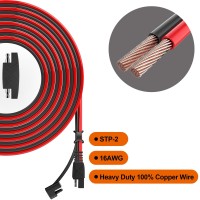 Oymsae 50 Feet Sae Connector Solar Panel Extension Cable Sae To Sae Quick Disconnect Wire For Automotive Rv Motorcycle Marine Bo