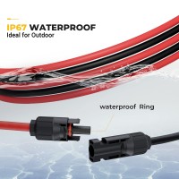 Bougerv 20 Feet 10Awg Solar Extension Cable With Solar Connector On Both End With Extra Pair Of Connectors Solar Panel Adaptor K