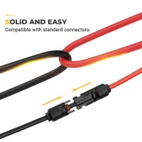 Bougerv 20 Feet 10Awg Solar Extension Cable With Solar Connector On Both End With Extra Pair Of Connectors Solar Panel Adaptor K