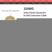 Elfculb 10Awg 10Ft Solar Connector To Sae Adapter 2 3.3 10 20 35 50Ft Sae Solar Panel Extension Cable With Sae Polarity Reverse Adapter For Solar Panels Car Battery Charger Kit