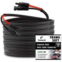 Feotech Twin Wire 50Ft Solar Extension Cable 10Awg 6Mm Solar Panel Connector With 6 Pairsip67Malefemale Solar Connectors