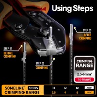 Someline Solar Connector Crimping Tool Kit 1410 Awg Crimper For Solar Panel Cables Connectors Toolbox Kit With 6 Pairs Of Sol