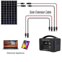 Woodguilin Solar Extension Cable Solar Panel Extension Cable Wire With Female And Male Connector Solar Panel Adapter 3Ft 10Awg Red+Black Solar Wire For Solar Panels Rv Boat.(1 Pairs Solar Cable)