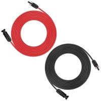 Igreely 1 Pair 20 Feet Black 20 Feet Red 10Awg6Mm Solar Panel Extension Cable Wire With Female And Male Connectors