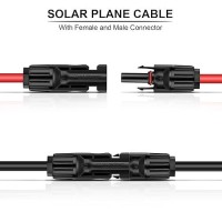 Igreely 1 Pair 20 Feet Black 20 Feet Red 10Awg6Mm Solar Panel Extension Cable Wire With Female And Male Connectors