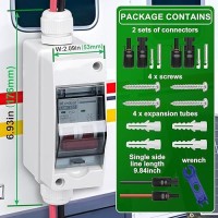 Cnlonqcom Solar Panel Disconnect Switch 32A 500V Dc Miniature Circuit Breaker With Pv Connector And Ip65 Waterproof Box For Outdoor Pv Or Ac Stystem