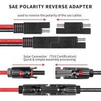 Ansoufien Solar Panel Connectors To Sae Adapter Cable 10Ft 10Awg Solar Panel Extension Cable With Sae Polarity Reverse Adapter