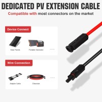 Ecoworthy 20Ft 10Awg Solar Panel Extension Cable With Female And Male Connector For Solar Panels Solar Controllers 20Ft Red